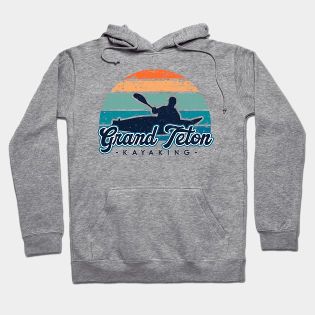 Grand Teton kayaking. Perfect present for mom mother dad father friend him or her Hoodie by SerenityByAlex